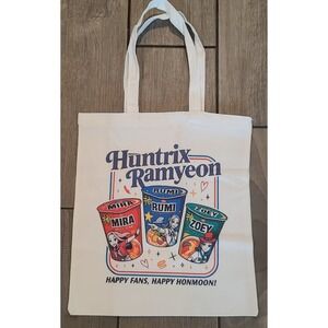 Kpop Demon Hunters Huntrix Ramyeon "Happy fans, happy honmoon" tote bag